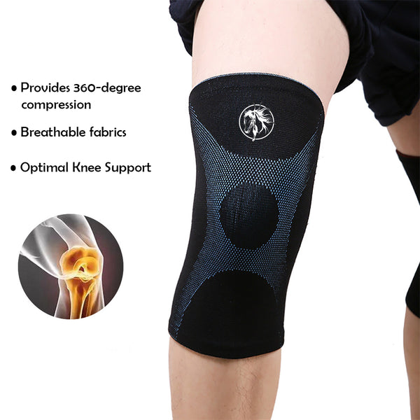 Wild Horse Global –Knitting Knee Pad –Support for Running, Work out and Sports - Knee Protection - Single